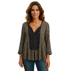 Vintage America Blue and White Women's Top